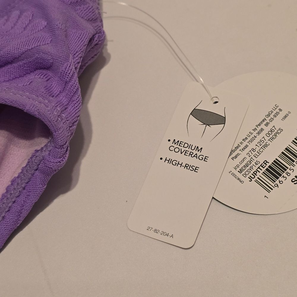 Decree Purple Sea Shell Swim Bottom High Rise Medium Coverage Size Small - Picture 4 of 5